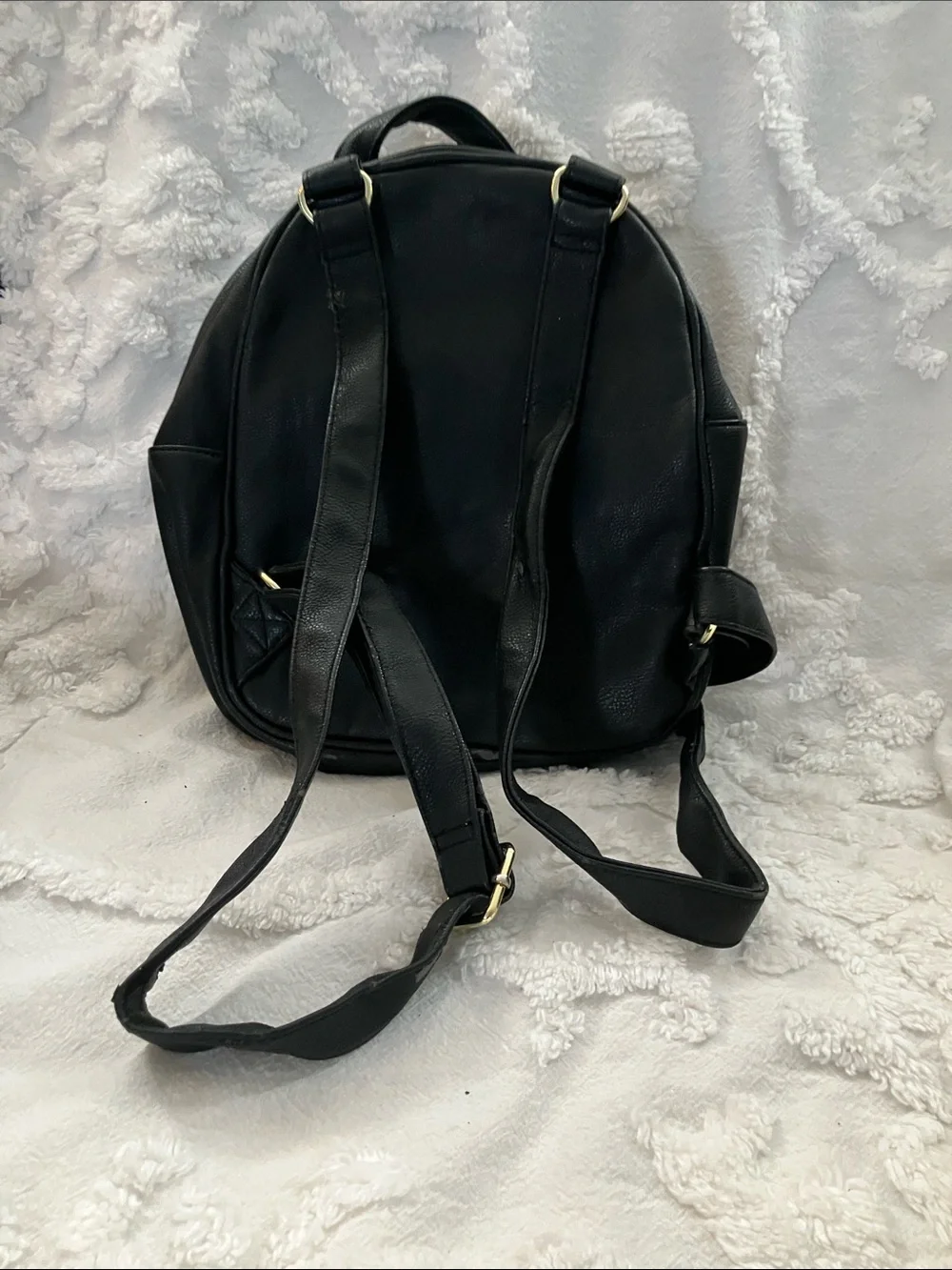 Betsey Johnson Black & Blush Quilted Cat Face Mini Backpack - Picture 4 of 6